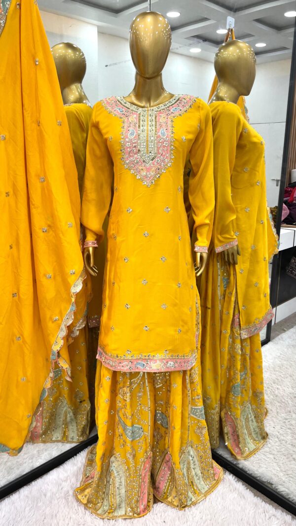 New Designer Party Wear Sharara Suit FREE SHIPP IN IND + 17% OFF - Image 2