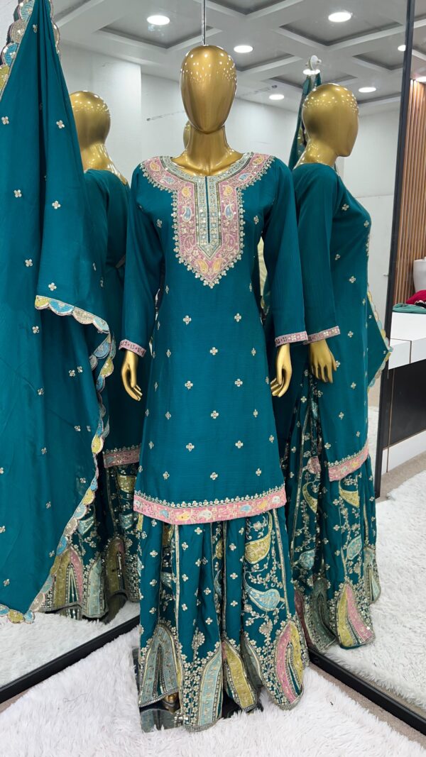 New Designer Party Wear Sharara Suit FREE SHIPP IN IND + 17% OFF - Image 5