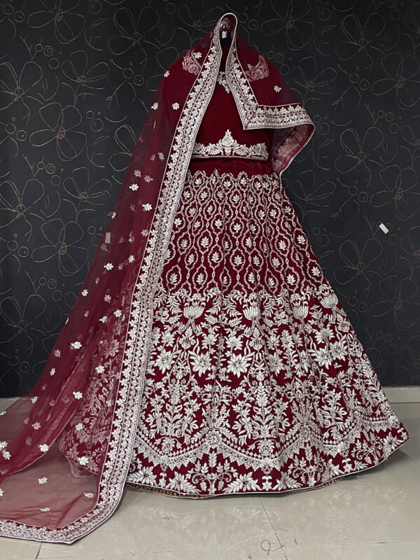 Velvet Bridal lehenga special winter Offer {25%OFF} - Image 4