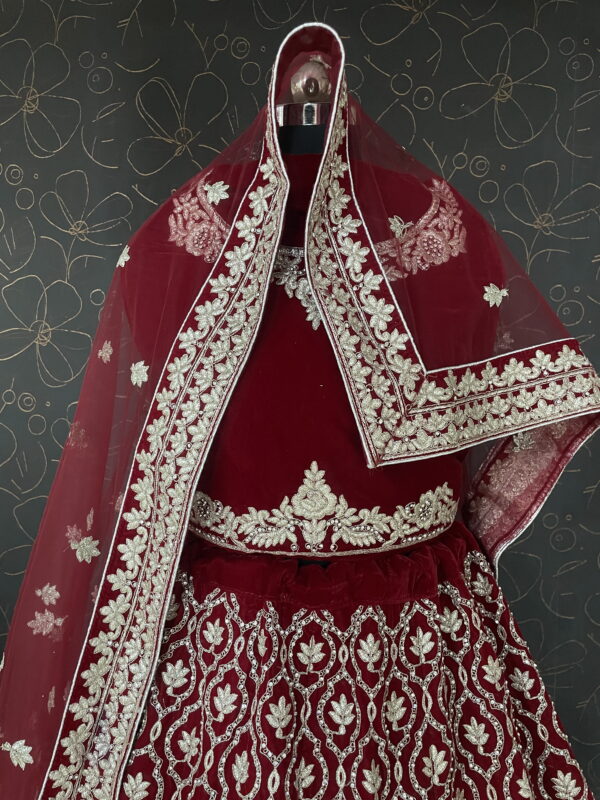 Velvet Bridal lehenga special winter Offer {25%OFF} - Image 5