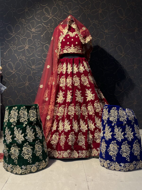 Velvet Bridal lehenga special winter Offer {25%OFF} - Image 6