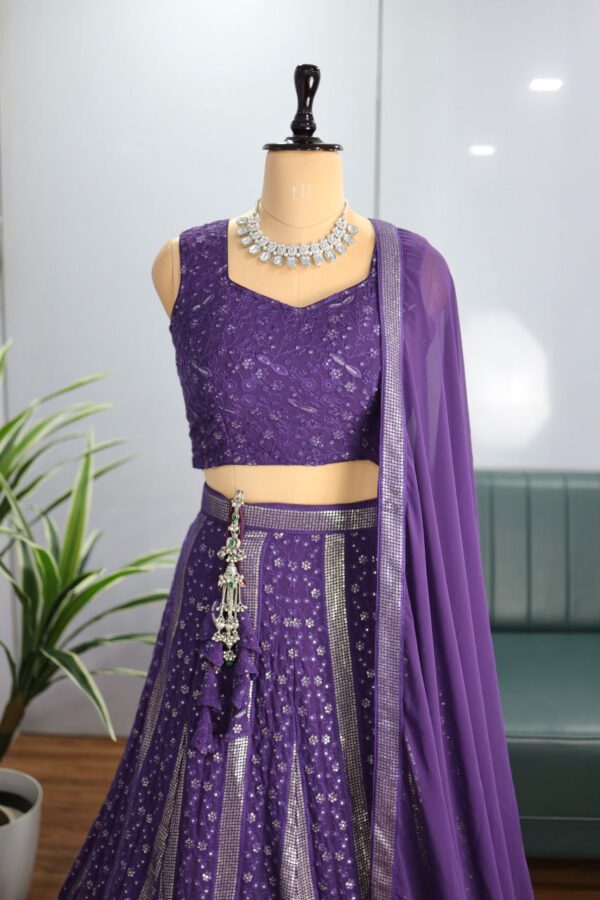 Purple lehenga |Designer lehenga choli | FREE SHIIPP IND LATEST 2025 - Image 4