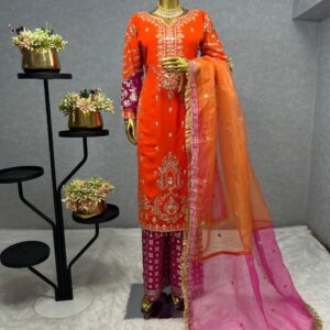 Long Kurti Plazzo With Dupatta