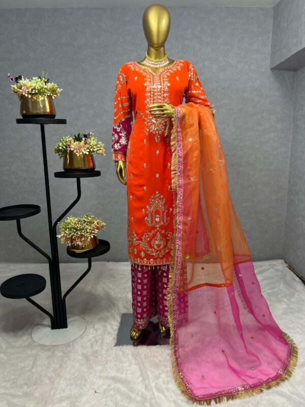 Long Kurti Plazzo With Dupatta