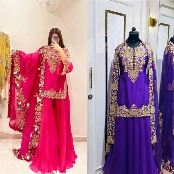 Party wear sharara suit | Eid  Special | FREE SHIPP IND NEW 2025 - Image 2