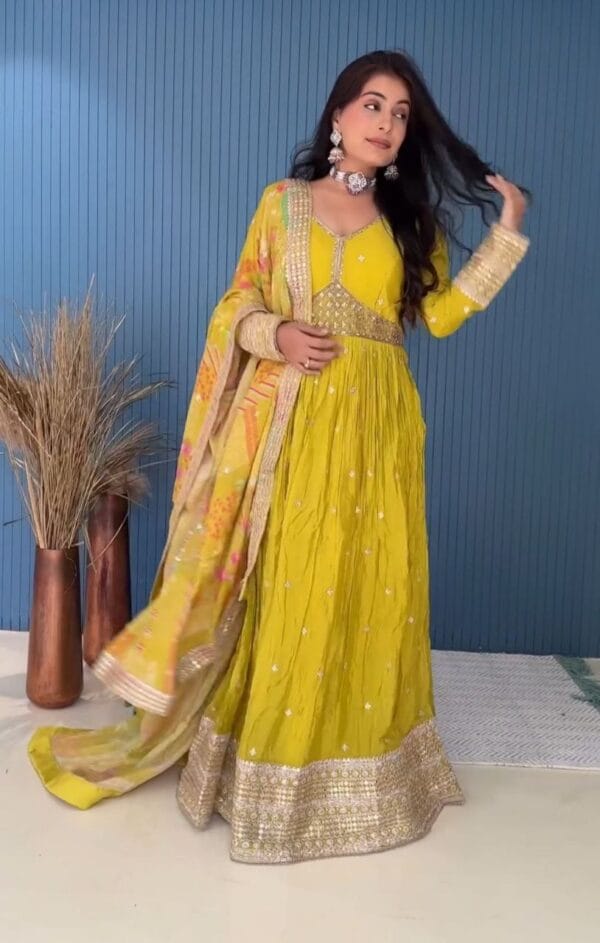 Haldi special designer gown | FREE SHIPP IND Festive season 2025 - Image 2