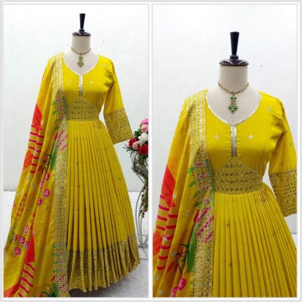 Haldi special designer gown | FREE SHIPP IND Festive season 2025 - Image 3