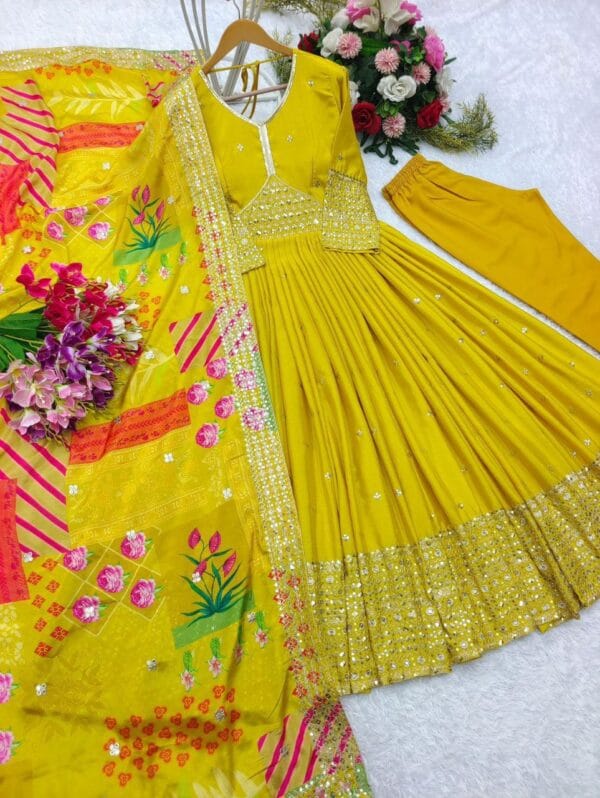 Haldi special designer gown | FREE SHIPP IND Festive season 2025 - Image 4