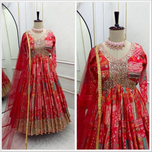Digital print gown |Alia cut  gown New 2025 FREE SHIPP IN IND - Image 2