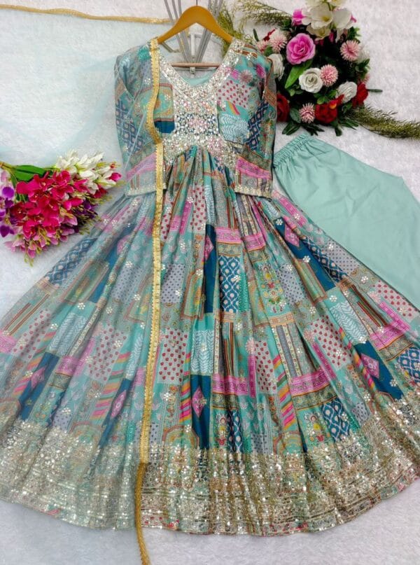 Digital print gown |Alia cut  gown New 2025 FREE SHIPP IN IND - Image 5