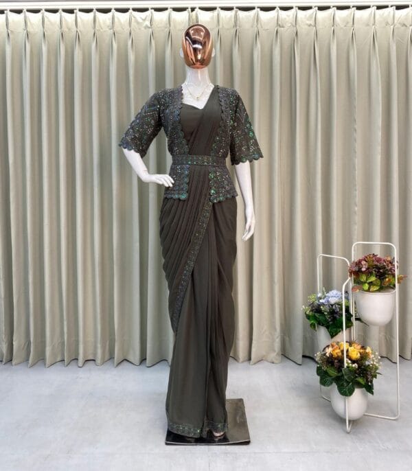 Ready - To - Wear - Trending Saree FREE SHIPPING ALL INDIA ENDING YEAR 2024 - Image 4