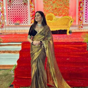 Festive Golden Tissue Saree