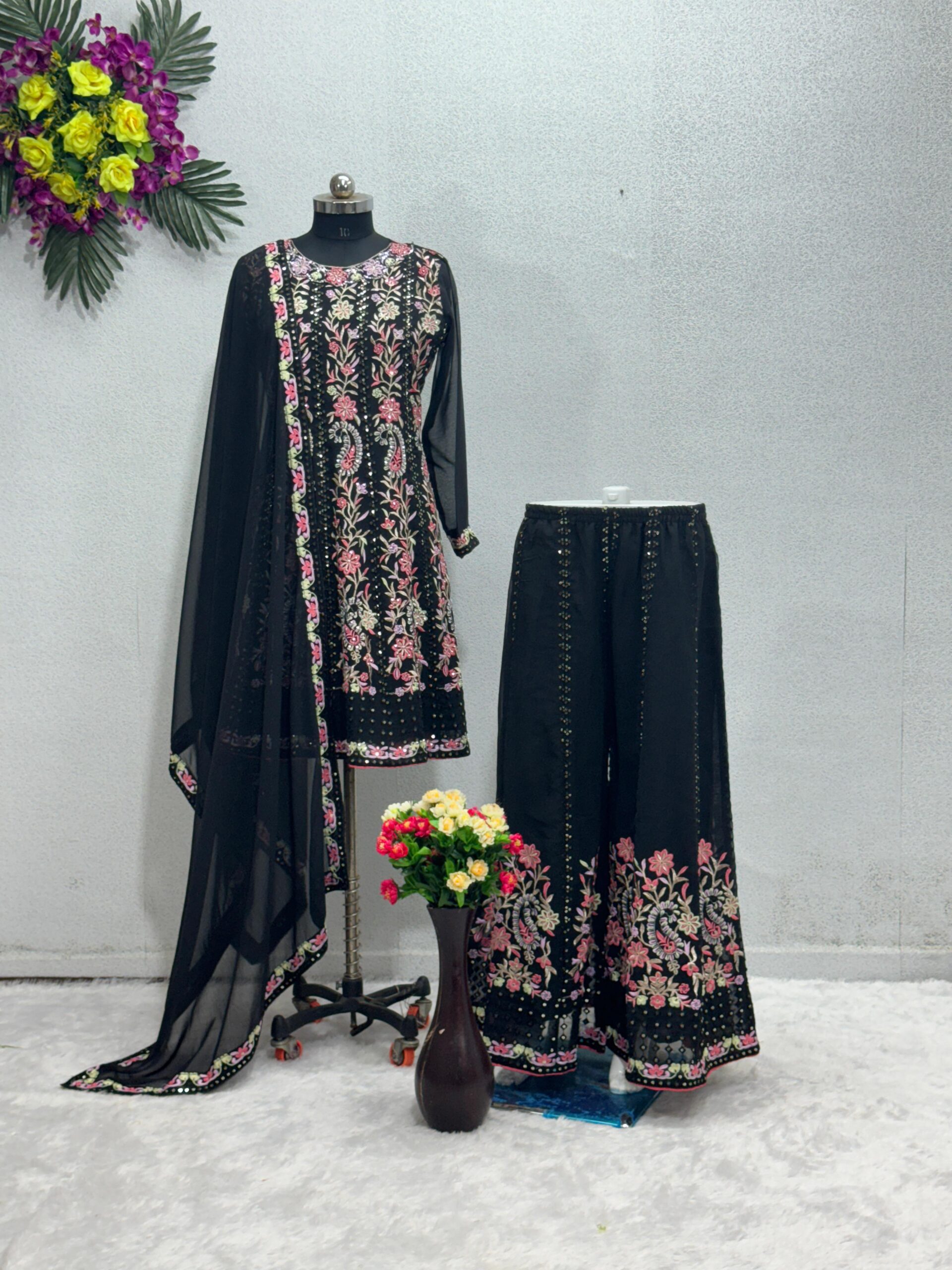 Black sharara suit