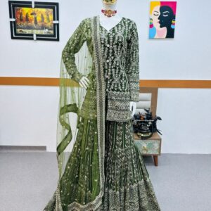 Mehendi special green sharara suit