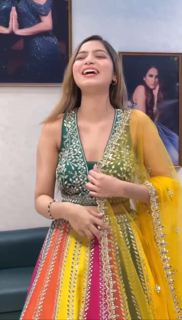 Real Mirror Embroidery Work Lehenga | Latest 2025 | FREE Shipp in ind - Image 7